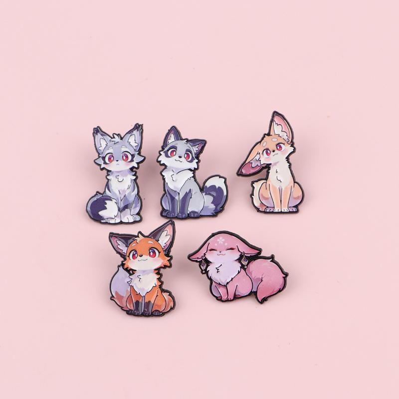 Brose Smălțuite Drăguțe Vulpe Broșă Metalică Rucsac Pălărie Geantă Guler Insigne Rever Colecție Bijuterii Cadou
