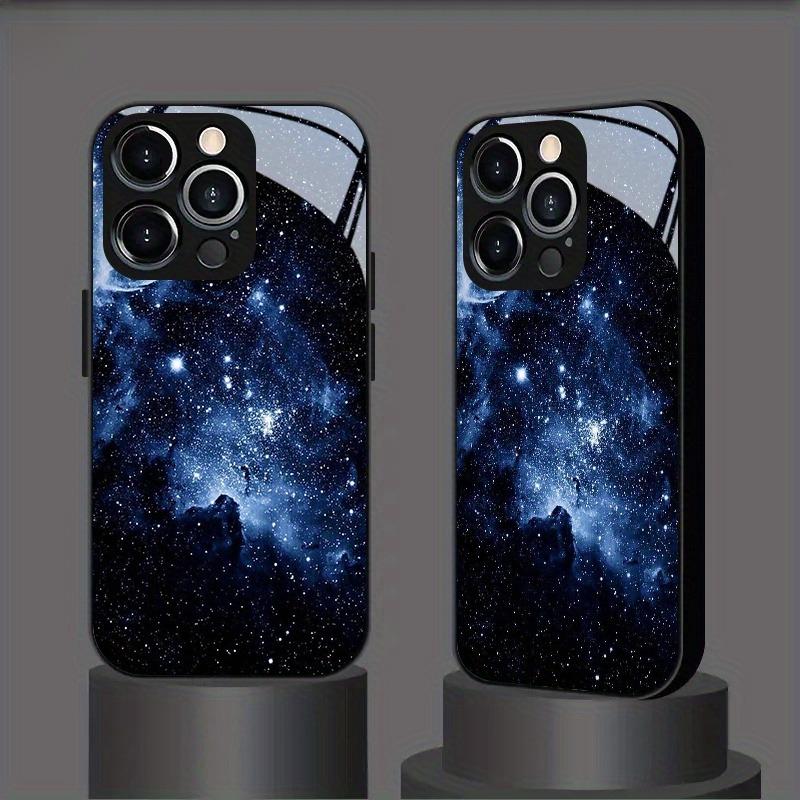 Sky and Galaxy Landscape Glass Phone Case Suitable for iPhone 17 16 15 14 13 12 11 Pro Max Plus Anti Drop and Anti Shock