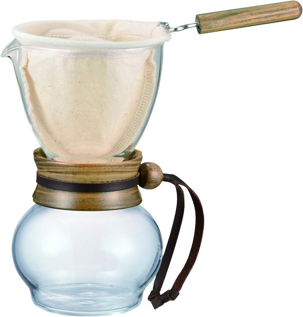 HARIO Nel Drip Pot with Wood Neck, 1-2 Cups, DPW-1