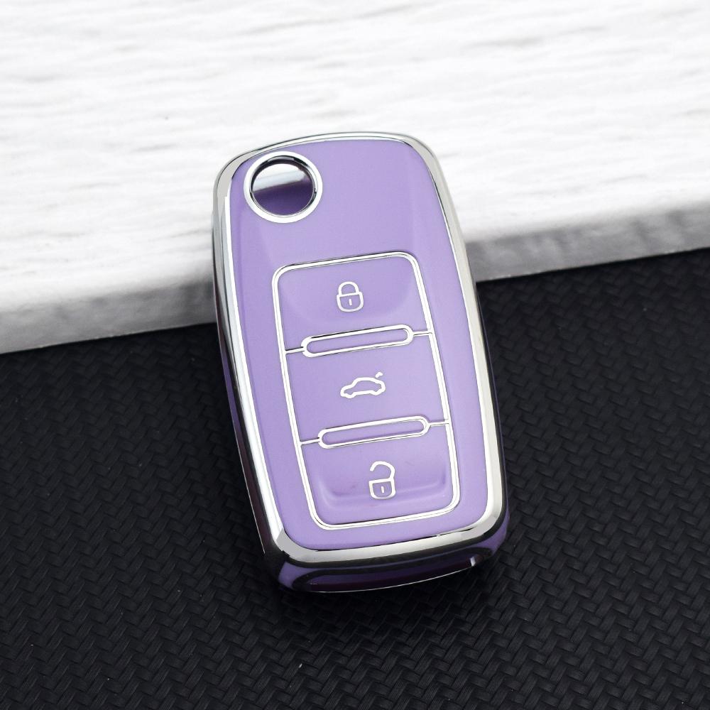 Tpu Car Key Case For Volkswagen Vw Polo Golf Passat Tiguan Beetle Caddy 2/3 Buttons Key Cover For Skoda Octavia Seat Leon Altea