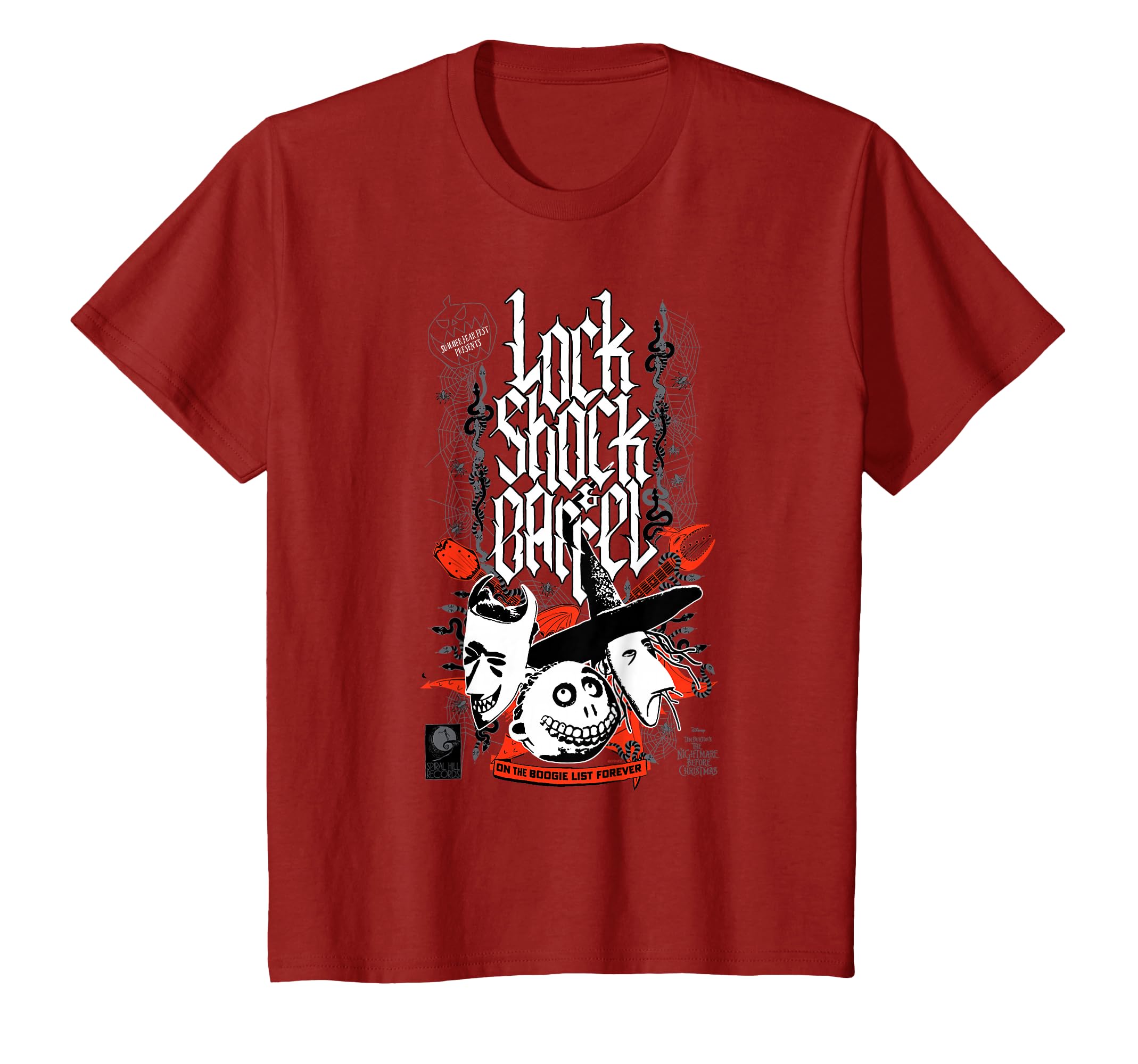 Tim Burton s The Nightmare Before Christmas Rock Shock Barrel T-Shirt