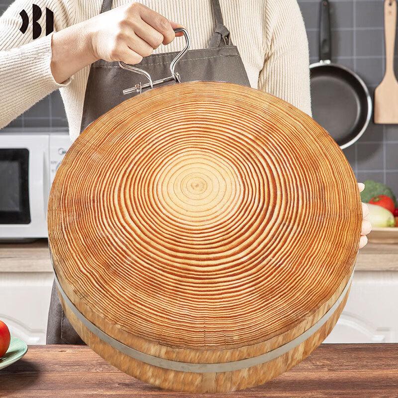 Thick Pine Wood Round Chopping Board