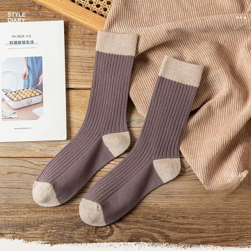Women`s Colorblock Crew Socks -  Pairs