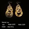 European & American Geometric Circle Metal Long Pendant Earrings - Bold, Simple, Stylish Studs for Women