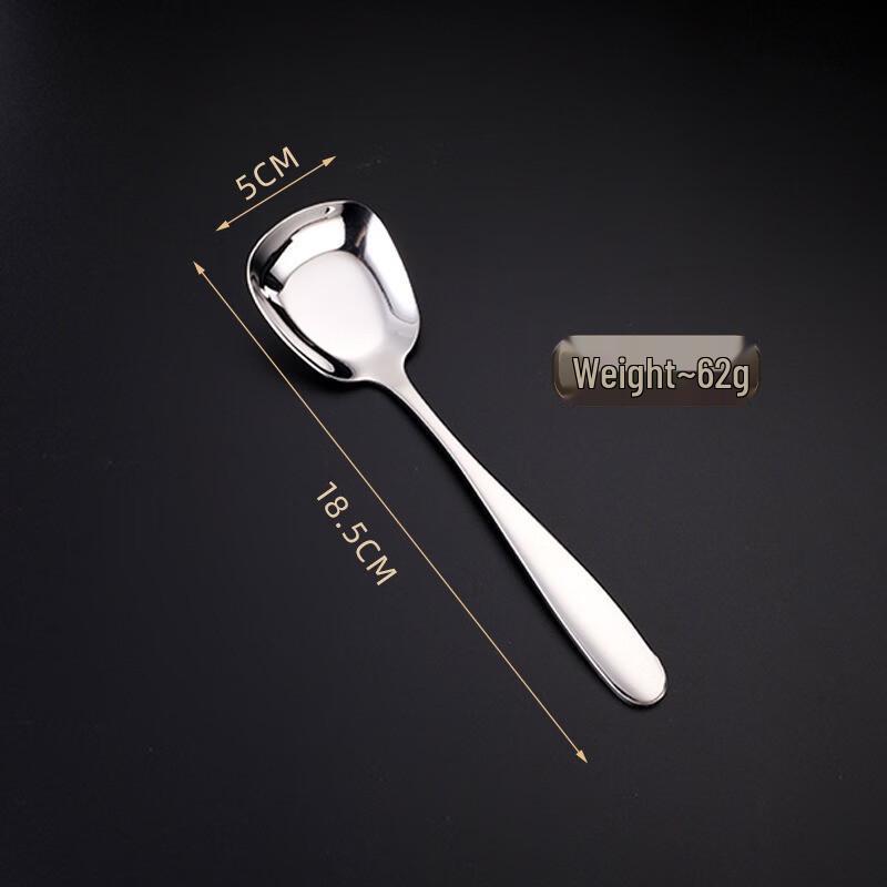 RuHan 304 Stainless Steel Large Flat Bottom Spoon Set (4-Pack)