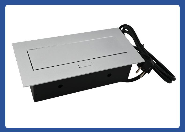 European Standard Desk Power Cord Box: Embedded, Flip-up Multi-functional Hidden Socket