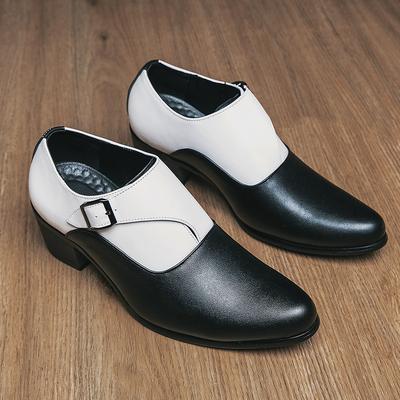 Vier Jaargetijden Hoge Hak Leren Schoenen Bruiloft Feest Cubaanse Business Casual Leren Schoenen Persoonlijkheid Verbeteren