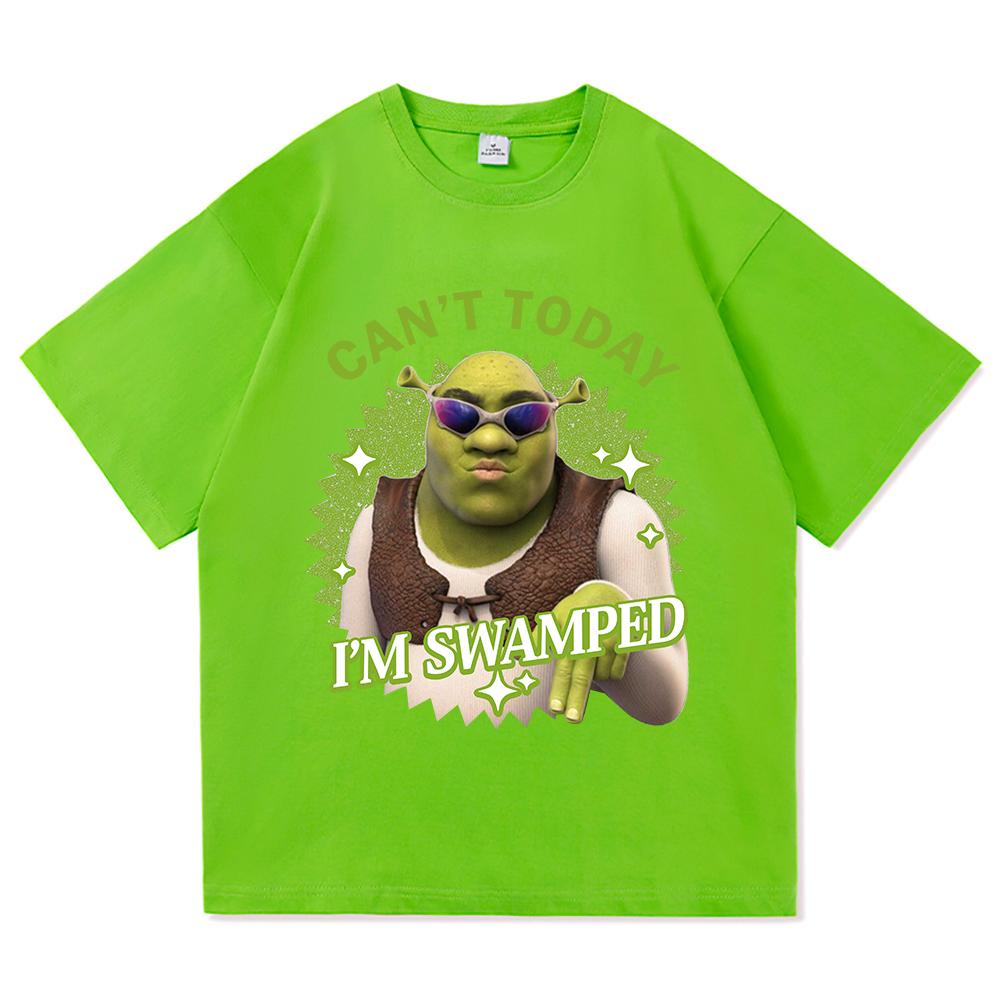 Cant Today Im Swamped T Shirt UnisexWomen Harajuku Aesthetic Graphic Funny Anime TShirt High Quality Vintage Cotton Tees Shirts