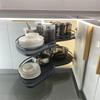 Rotating Kitchen Cabinet Corner Lazy Susan Spice and Dish Rack Storage Basket