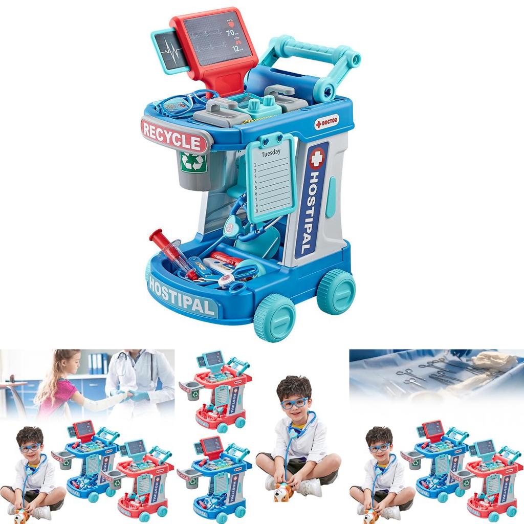 Conjunto de Brinquedo Doutor Infantil Com Caixa de Armazenamento e Estetoscópio Para Presente de Crianças