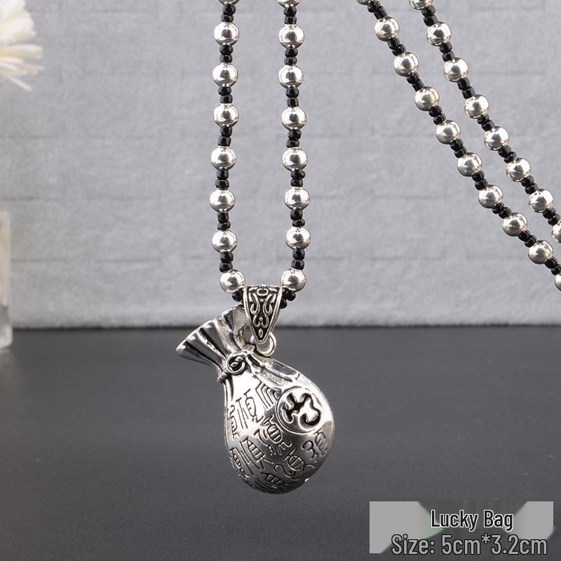 

Тибетське срібло Чотири сторони світу Багатство Китиця Підвіска Кольє