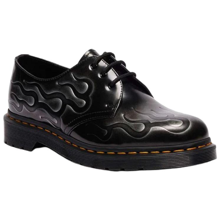 Dr. Martens 1461 Leather Comfortable Lace-Up Low-Top Casual Shoes Unisex Casual Shoes Black Silver 41765020