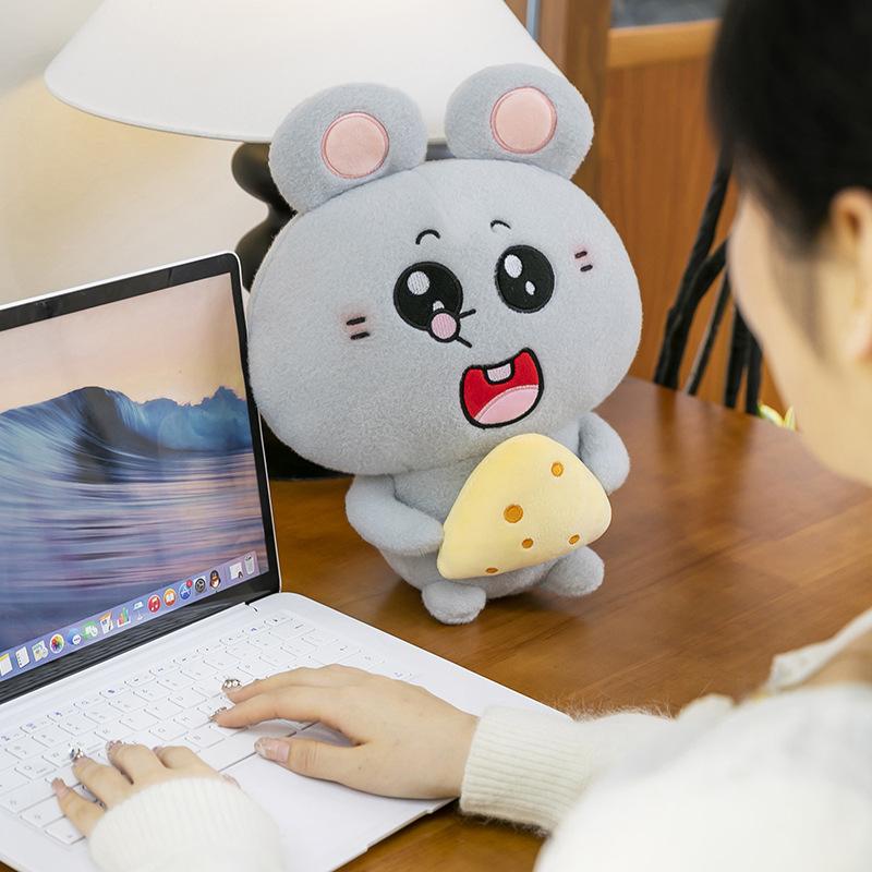 New Creative Cute Meiji and Rat Rice Jar Hug Series Children's Birthday Gift Cheese Rice Pillow