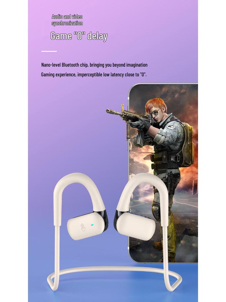 Wireless Bone Conduction Sports Earphones: Neck-Hanging, Open-Ear, Long Battery Life, Noise-Cancelling