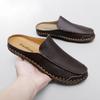 Fashion Big size38-48 Casual Leather Soft Bottom Slippers Homes Slipper Spring Fashion Men Outdoor Non-Slip Flats Designer Walking Shoes