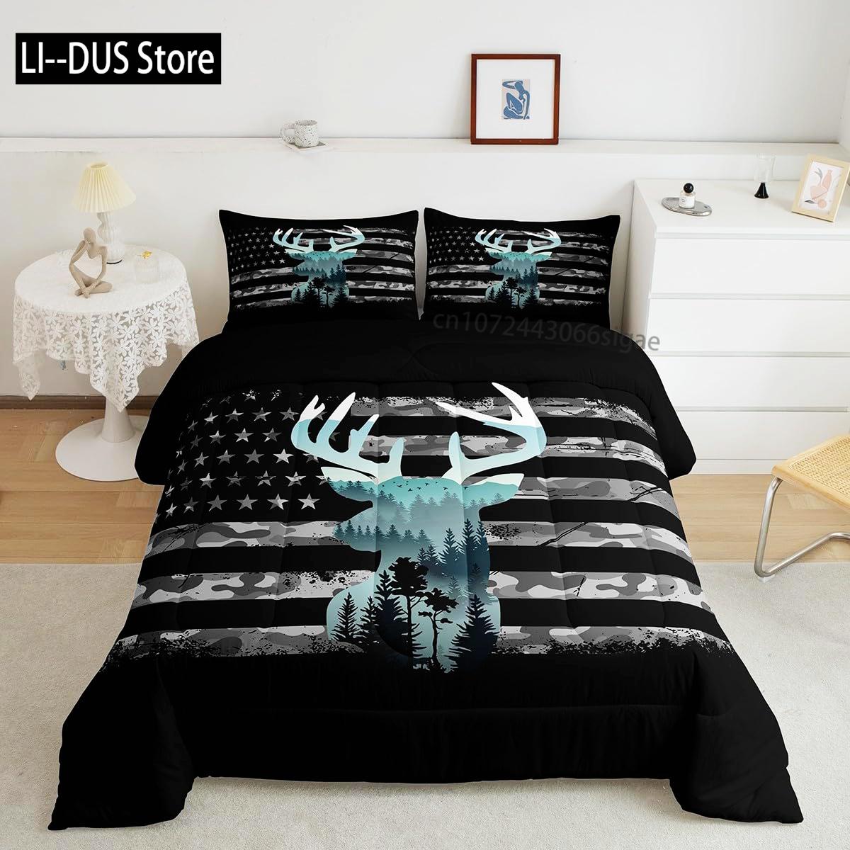 

Forest Green Duvet Cover Set, Abstract Pattern Decor 3 Piece Bedding Set Comforter Cover with 2 Pillow Shams, King Queen Size 135x200cm