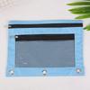 Oxford Cloth B5 Eyelet Ring Binder with Transparent Pencil Case and Three-Hole Double Zipper