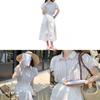 Streetwear Striped Blue Shirt For Women With Short Sleeves And V Neck For Summer Casual Wear