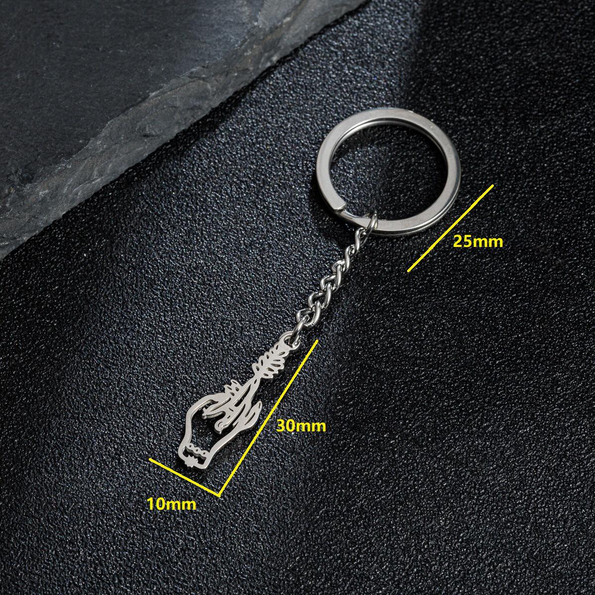 Bohemian Stainless Steel Feather Leaf Pendant Keychain
