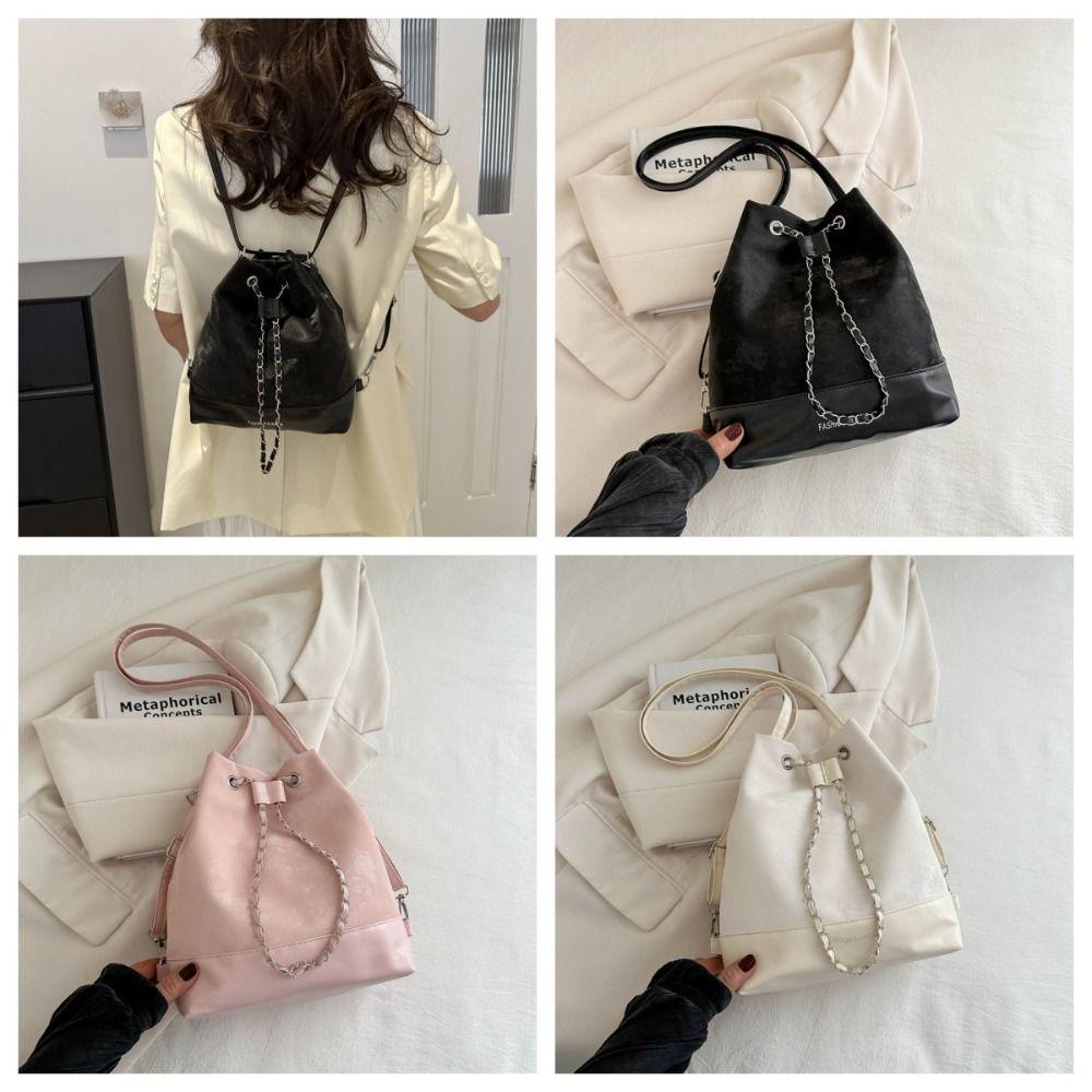 

Простой рюкзак с цепочкой, женская сумка на плечо, повседневные рюкзаки из искусственной кожи для студентов