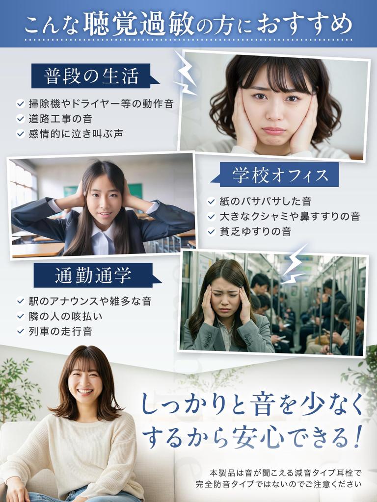 Earplugs designed by medical therapists unpleasant trigger sounds for a safe sound reducing only unpleasant for people who are easily affected by the