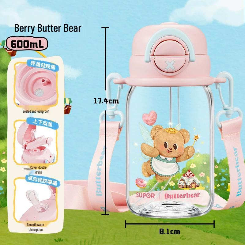 SUPOR Kids  Drop-Proof Dual-Drink Plastic Water Bottle