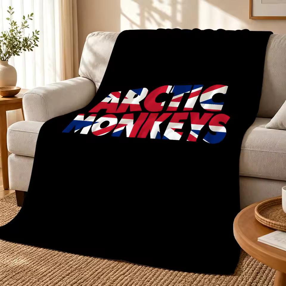 Band A-ArcticS M-Monkeys Throw 240g Flannel Blanket, Suitable for Sofas, Beds, Offices, Exquisite Gift Blankets