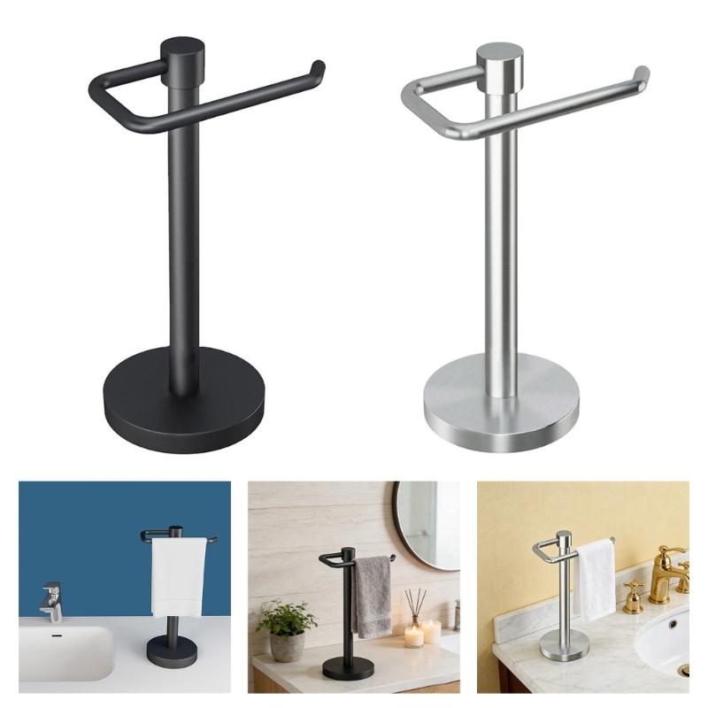 Modern Design Freestanding Towel Rack Steel Stand Enhances Aesthetics for Bathroom Contemporary Style