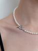 Leeenoir Wave Toggle Pearl Necklace (6Mm/8Mm)(2Color)