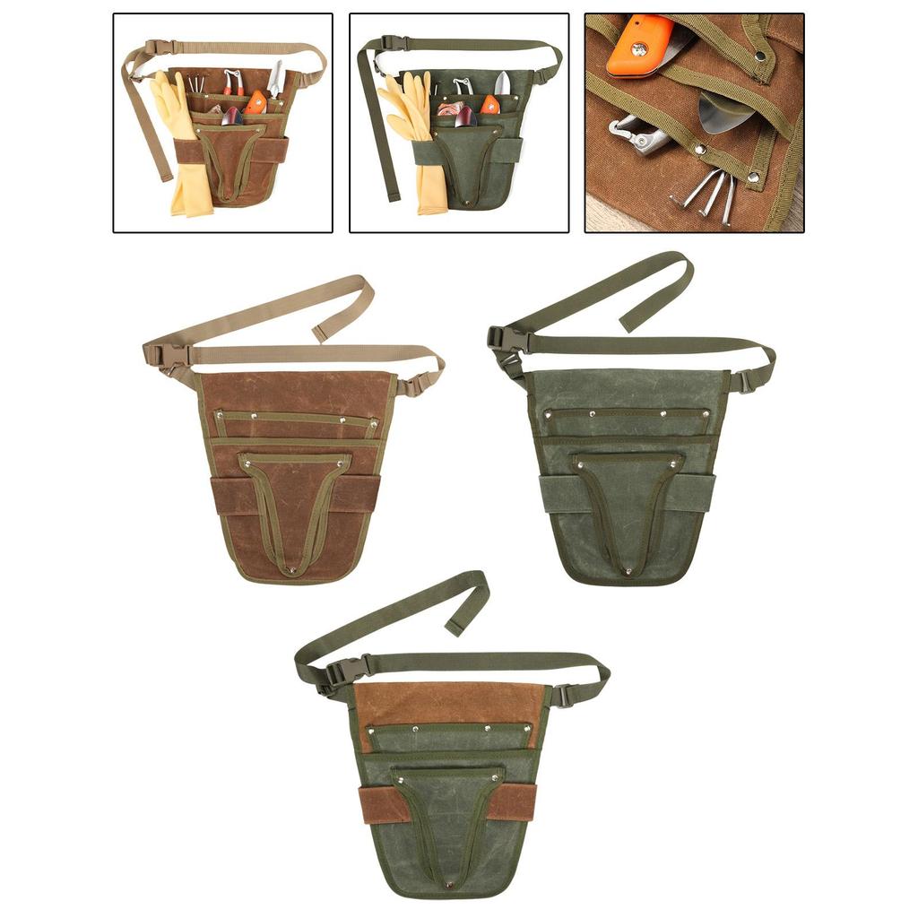Garden Tool Pouch Utility Belt Apron with Multiple Pockets Heavy Duty DIY Garden
