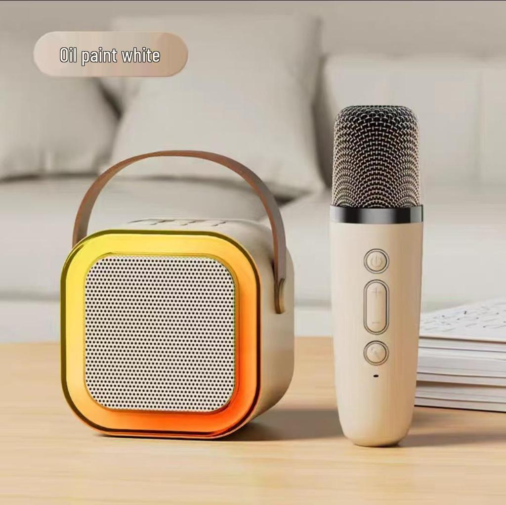 K12 Wireless Bluetooth Microphone Speaker Set - All-in-One Home Karaoke System for Kids and Dance Parties