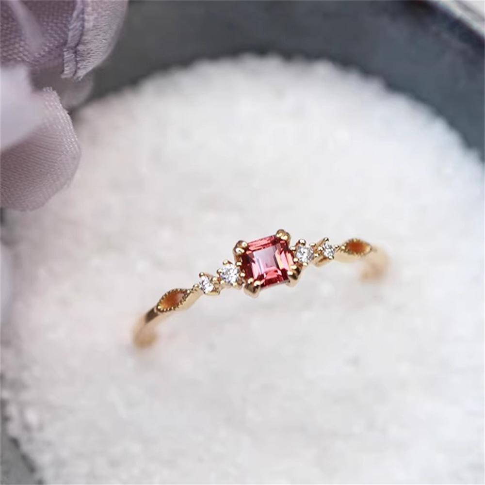 Li Luo Vintage Gold Gebürsteter 925 Sterling Silber Verstellbarer Damenring
