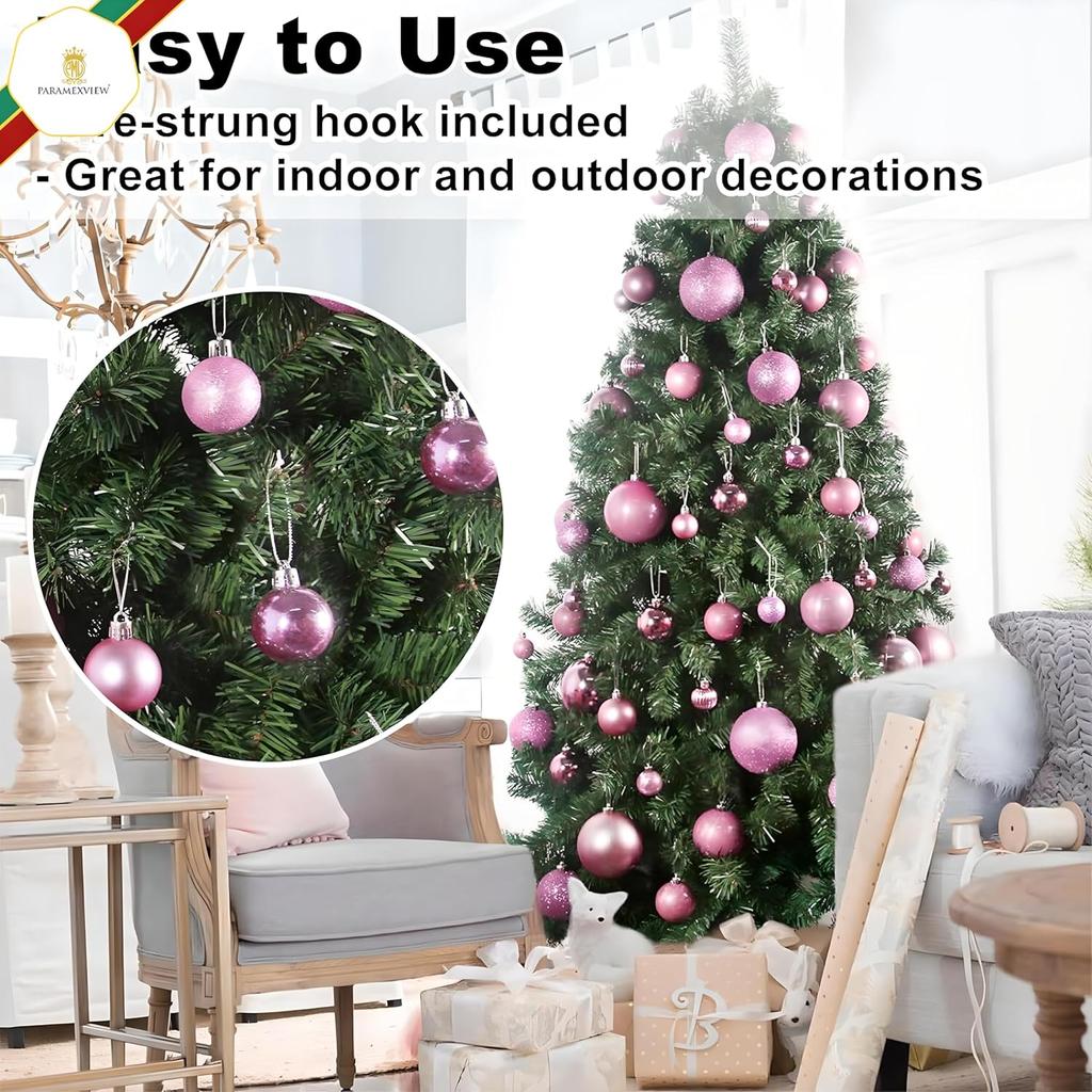Shatterproof Xmas Tree Ball Ornaments Unbreakable Hanging Decorations for Christmas Holiday Wedding Party Decor