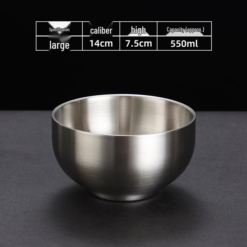 304 Stainless Steel Children's Snack & Meal Bowl, Gold Seasoning, Ramen & Soup Bowl