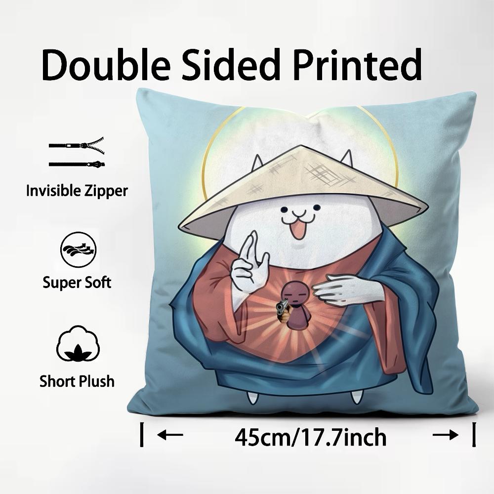 The Battle Cats Game Cushion Cover Pattern Printed Pillowcase for Living Room Sofa Cushion Cover & Bedroom Decor