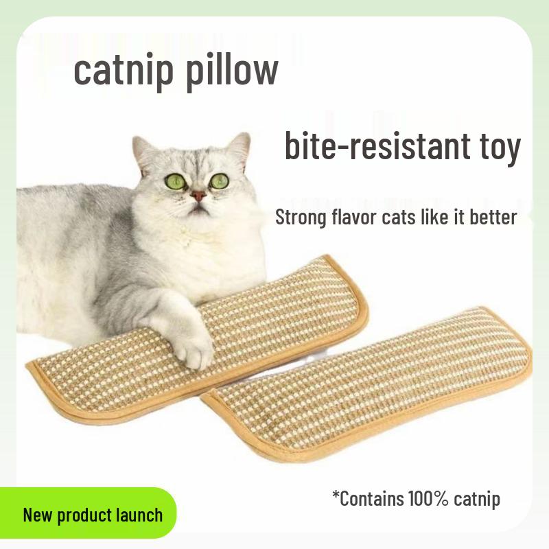 Sisal Catnip Pillow Toy: Bite-Resistant, Molar-Cleaning Cat Boredom Buster