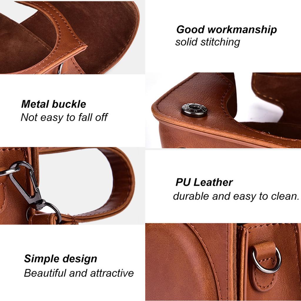 Protective PU Leather Camera Case Bag with Strap for Fujifilm Instax Mini 70 (Brown)