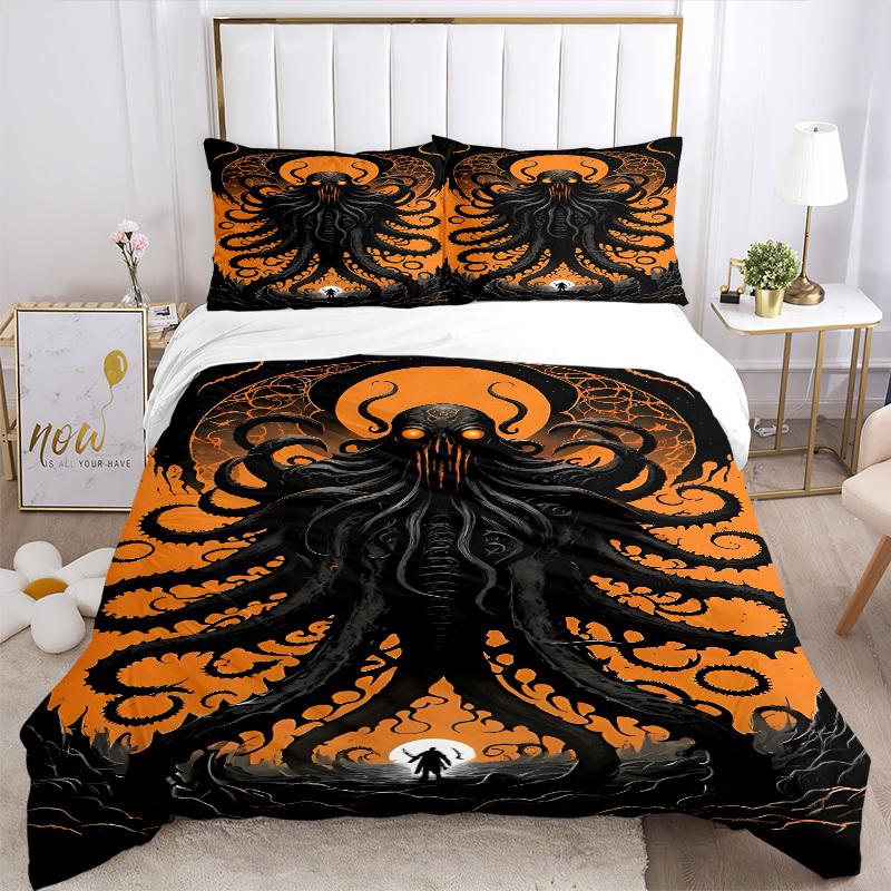 3pc Terrifying Octopus Cover Set - 1 Quilt Cover + 2 Pillowcases, All Seasons Bedroom Setting, Perfect for Home069