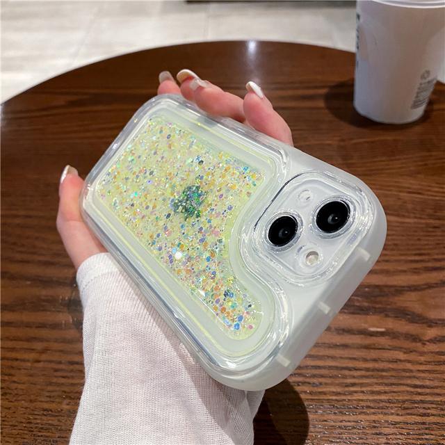 Funda de teléfono con lentejuelas epoxi y brillo degradado para Iphone 14 Pro Max 13 11 12 Pro Max 14 Plus, funda transparente de silicona a prueba de golpes