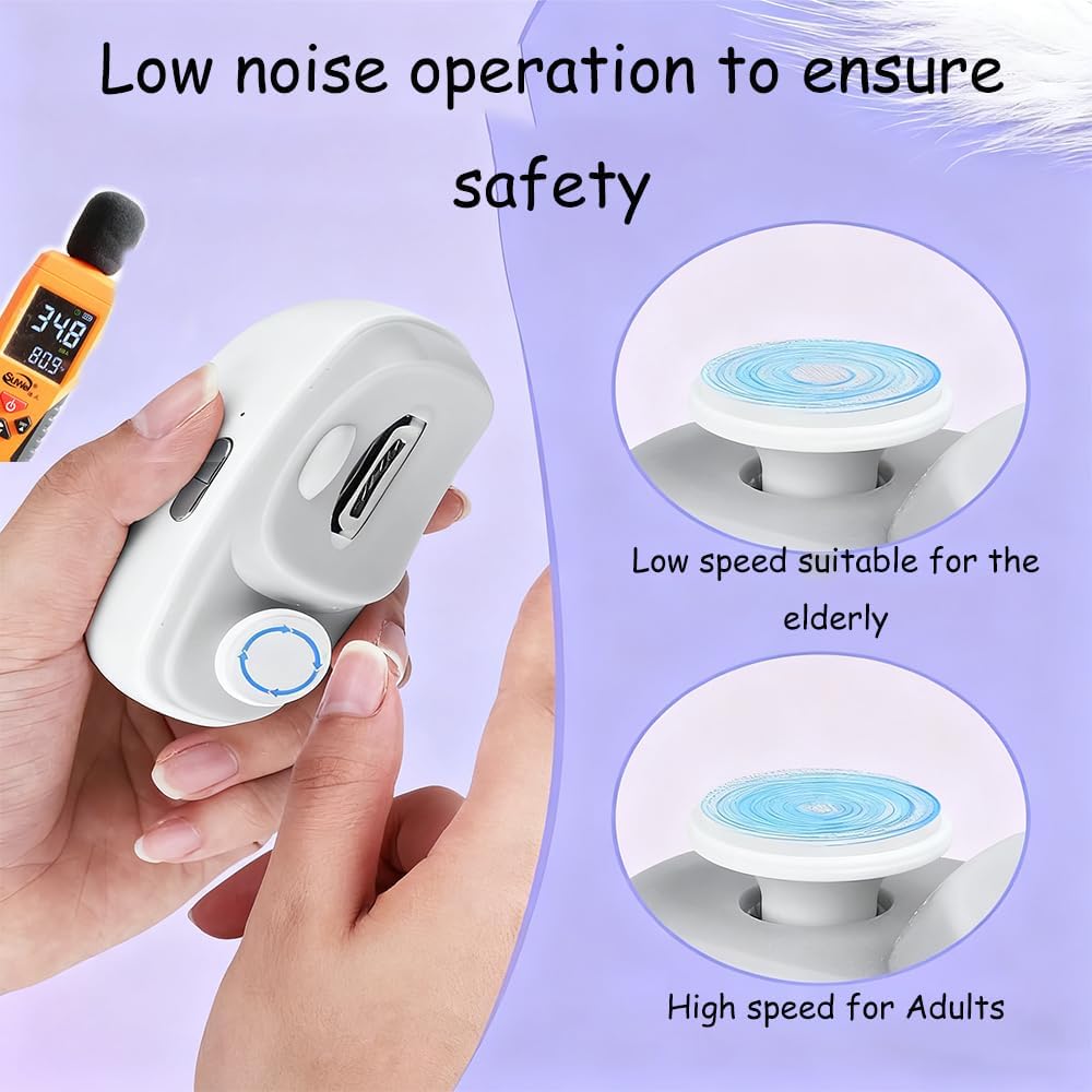 Easy Clip Nail Clippers Upgraded 3 In 1 Electric Smart Polishing Automatic Nail Clippers with Led Light & Nail Scraps Storage