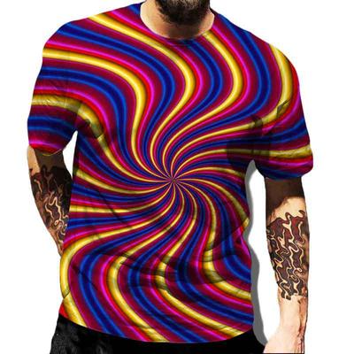 T-shirt à imprimé vibrant pour homme, style urbain, décontracté, à la mode, respirant, sportif