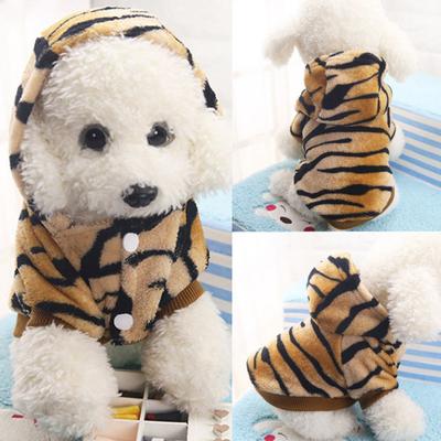 Haustier Mantel Jacke Welpen Tiger Streifen Hoodie Shirt Kleidung Bekleidung