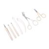 7pcs Eyebrow Trimmer Kit with Storage Bag Pimple Press Tweezers Professional Portable Eyebrow Shaping Set for Home