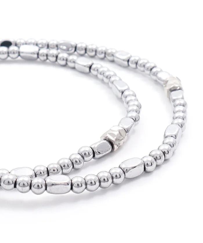 Surgical Hematite Bead Layered Bracelet (PLT-BR-084_SV)