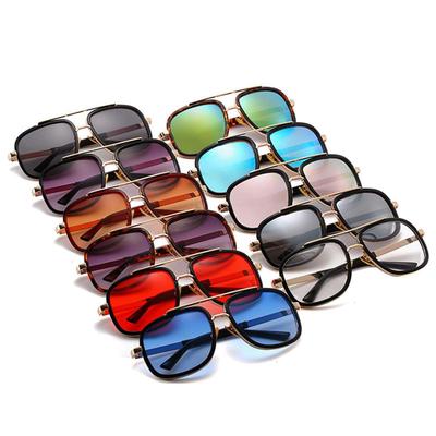 Vintage Übergröße Quadratisch Doppelsteg Herren Sonnenbrille Outdoor Schutzbrille Damen Reise Strand Sonnenbrillen Gläser UV400