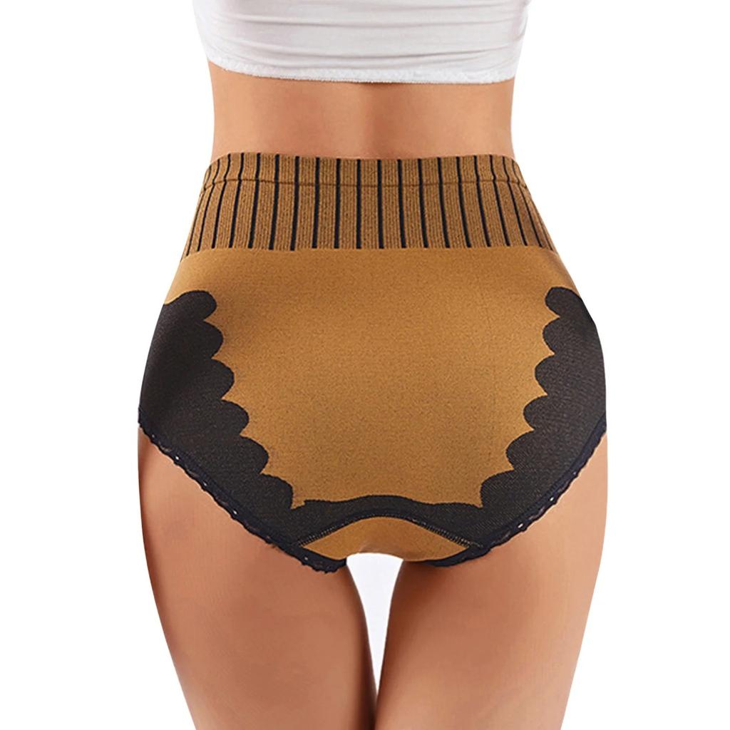 4 Pack Women's Tummy Control Cat Print Underwears