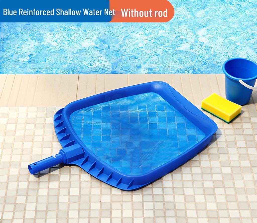 Complete Outdoor Swimming Pool Cleaning Set with Skimmer and Scoop Net for Families.