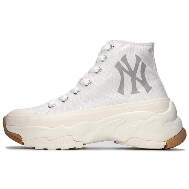 

New MLB Chunky High Anti Slip Wear Resistant High Top Canvas Shoes Unisex White 32SHU1111-50I 45