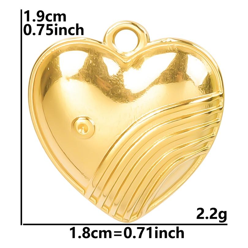 Love Stainless Steel Charm For Earring Making Supplies 6pcs Heart Jewelry Pendants Fashion Accessories DIY Couple Gift Bedeltjes
