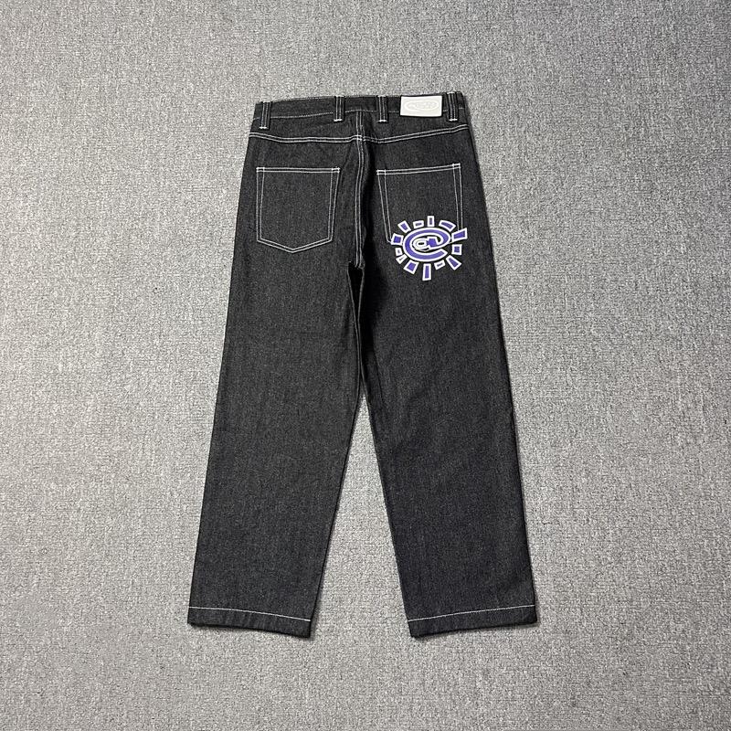 RogueWave New Jeans Kiváló Minőségű Nyomtatott Hímzés Egyenes Szabású Farmer Fekete Nadrág Férfi Farmer Nyomtatás Trend Street Wear Farmer Férfi
